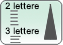 Elenco ordinato per numero di lettere, una parola sotto l'altra, in una colonna e in ordine crescente